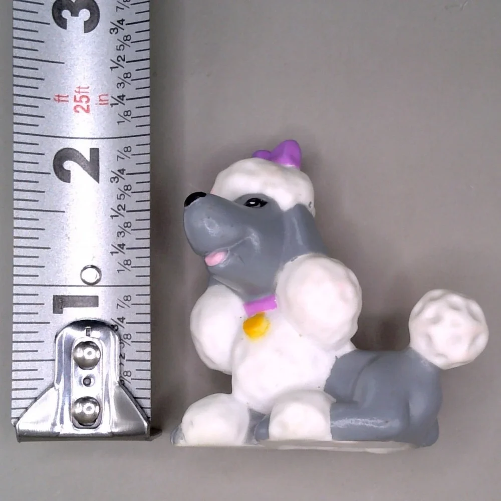Fisher Price Loving Family Dollhouse White Poodle Dog Figure Pink Bow Pet Toy